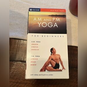 VHS Set SEALED Living Yoga 2 complete 20 min. yoga workouts AM & PM beginners